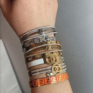 Luxury Gold / Silver Mixed-Stack Designer Bracelet Set brand new price per item